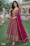 Fiza By Mrudangi Gerogette Gown With Embroidered Dupatta Wholesale Online
